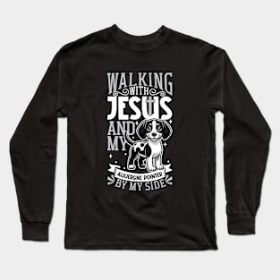 Jesus and dog - Auvergne Pointer Long Sleeve T-Shirt